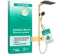 hansgrohe Raindance Alive Q système de douche 210/340 2jet EcoSmart avec ShowerSelect Comfort, 24591990, Couleur: Optique en or poli