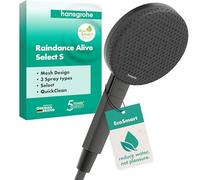 hansgrohe Raindance Alive Select S 24511340 Pommeau de douche à économie d'eau 7,1 l/min (EcoSmart) 3 types de jet (PowderRain) avec fonction anti-calcaire Noir brossé
