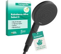 hansgrohe Raindance Alive Select S 24512670 Pommeau de douche à économie d'eau 5,7 l/min (EcoSmart+) 3 types de jet (PowderRain) avec fonction anti-calcaire Noir mat