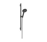 hansgrohe Raindance Alive Select S Set de support de douche 125, 3-jet EcoSmart avec barre de douche Unica S PURO 65cm, 24602340, Couleur: Chrome noir brossé