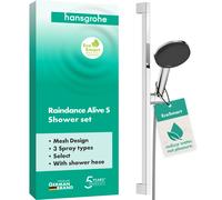 hansgrohe Raindance Alive Select S set de support de douche 125, 3jet EcoSmart avec barre de douche Unica E PURO 65cm et support de douche Easy Slide, 24600000, Couleur: chrome