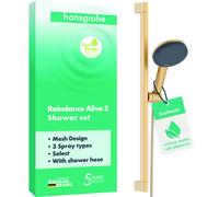 hansgrohe Raindance Alive Select S set de support de douche 125, 3jet EcoSmart avec barre de douche Unica E PURO 65cm et support de douche Easy Slide, 24600140, Couleur: Bronze brossé