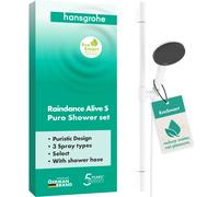 hansgrohe Raindance Alive Select S Set de support de douche 125, 3jet EcoSmart avec barre de douche Unica S PURO 65cm, 24602700, Couleur: Blanc mat