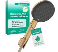 hansgrohe Raindance Alive Select S Set de support de douche 125, 3jet EcoSmart avec flexible de douche Designflex textile 160cm, 24611140, Couleur: Bronze brossé