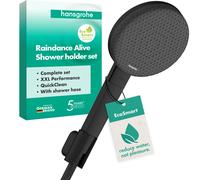 hansgrohe Raindance Alive Select S Set de support de douche 125, 3jet EcoSmart avec flexible de douche Designflex textile 160cm, 24611670, Couleur: noir mat
