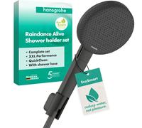 hansgrohe Raindance Alive Select S Set de support de douche 125, 3jet EcoSmart avec flexible de douche Designflex textile 160cm, 24611340, Couleur: Chrome noir brossé