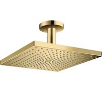 Hansgrohe Raindance douche à effet de pluie avec bras 30x30 cm carrée doré 26250990