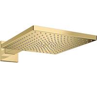 hansgrohe Raindance E - Douche de tête max. 8 l/min (EcoSmart), Douche pluie (300 x 300 mm), avec bras de douche, Pommeau de douche pour montage au mur, Aspect doré poli, 26239990