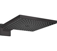 hansgrohe Raindance E - Douche de tête max. 8 l/min (EcoSmart), Douche pluie (300 x 300 mm), avec bras de douche, Pommeau de douche pour montage au mur, Noir mat, 26239670