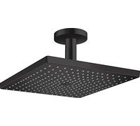 hansgrohe Raindance E - Douche de tête max. 8 l/min (EcoSmart), Douche pluie (300 x 300 mm), avec raccord au plafond, Pommeau de douche pour montage au plafond, Noir mat, 26251670