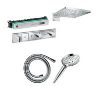 Hansgrohe Raindance E Ensemble de douche - partie encastrable - flexible de douche - pomme de douche - bras de douche - robinet de douche - partie encastrable robinet de douche - chrome GA96164/603244