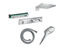 Hansgrohe Raindance E Square Ensemble de douche - pomme de tête - douchette - robinet de douche - flexible de douche - corps encastré robinet de douche - chrome 603236/GA20119/SW157192/SW157084/SW1570