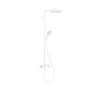 hansgrohe Raindance S Système de douche 240 1jet, PowderRain, EcoSmart, avec thermostat, 28823700, Couleur: Blanc mat