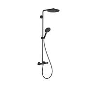 Système de douche hansgrohe Raindance S 28825670 2000 PowderRain, jet économiseur d'eau+ avec thermostat, EcoSmart+, 6 l/min, noir mat