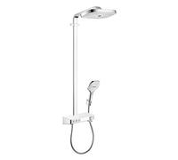 hansgrohe Raindance Select E - Système de douche Showerpipe 300 3jet avec mitigeur thermostatique chrome / blanc