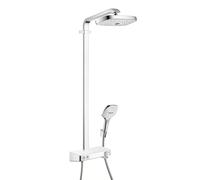 hansgrohe Raindance Select E - Système de douche Showerpipe 300 2jet avec mitigeur thermostatique chrome / blanc