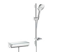 hansgrohe Raindance Select E Combi douche E 120 3 jet avec barre 65 cm/Ecostat Select, blanc/chromé, 27038400