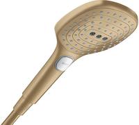 hansgrohe Raindance Select E - Pommeau de douche max. 6 l/min (EcoSmart+), Douchette à main avec 3 types de jet (PowderRain), Douchette carré, Bronze brossé, 28729140