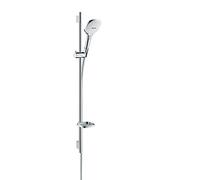 hansgrohe Raindance Select E Set de douche 120 3 jet avec barre Unica'S puro 90 cm et porte-savon, blanc/chromé, 26621400