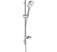 hansgrohe Raindance Select E - Ensemble de douche 120 3jet EcoSmart avec barre de douche 650 mm blanc / chrome