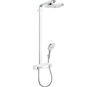 hansgrohe Raindance Select E - Système de douche Showerpipe 300 2jet avec mitigeur thermostatique chrome / blanc