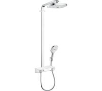 hansgrohe Raindance Select E - Système de douche Showerpipe 300 2jet avec mitigeur thermostatique chrome / blanc