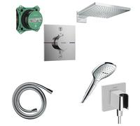 Hansgrohe Raindance Select Ensemble de douche - douchette - flexible de douche - support de douchette - pomme de douche - thermostat - élément encastré - chrome GA20119/603244/SW773886/SW157192/SW9181