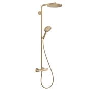 hansgrohe Raindance Select S - Colonne de douche avec mitigeur thermostatique, douche pluie 240mm avec robinet, douchette, support, flexible, barre et douche de tête ronde, Bronze Brossé, 27633140