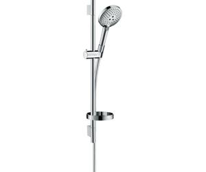 hansgrohe Raindance Select S Ensemble de douche 120 3 jet EcoSmart 9 l/min avec barre Unica'S puro 65 cm et porte-savon, chromé, 26632000