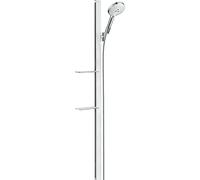 Hansgrohe Raindance Select S Ensemble de douche Unica - barre de douche - douchette Raindance Select S 120 3jet - porte-savon - tuyau de douche 150cm - 160cm - blanc/chrome 27646400