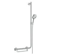 hansgrohe Raindance Select S Set de douche 120 3 jet avec barre Unica'Comfort110 cm et poignée d'appui à gauche, chromé, 26326000