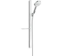 hansgrohe Raindance Select S Set de douche 120 3 jet avec barre Unica'E 90 cm et porte-savon, blanc/chromé, 27648400