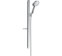 Hansgrohe Raindance Select S Unica Ensemble de douche - barre coulissante - Raind. Select S 120 douchette 3 jets EcoSmart porte-savon - 90cm - flexible de douche 160cm - chrome 27649000