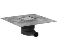 hansgrohe RainDrain Brilliance - Siphon de douche 10 x 10 cm à carreler, Siphon de sol carrelable, Acier inoxydable brossé, 56250800