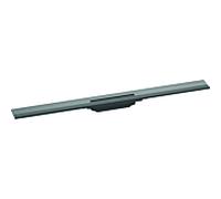 hansgrohe RainDrain Flex Set de finition Caniveau de douche 900mm courbé pour montage mural, 56052, Coloris: noir brossé - 56052340