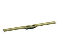 hansgrohe RainDrain Flex caniveau de douche 56053140 100cm, kit de finition, peut être raccourci, pour montage mural, bronze brossé