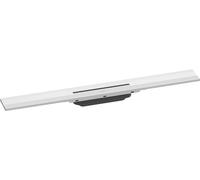 hansgrohe RainDrain Flex - Caniveau de douche linéaire 700 mm, Siphon de sol à découper pour installation contre le mur, Blanc mat, 56050700
