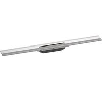hansgrohe RainDrain Flex - Caniveau de douche linéaire 800 mm, Siphon de sol à découper pour installation contre le mur, Acier inoxydable brossé, 56051800