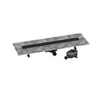 hansgrohe RainDrain Go kit complet caniveau de douche 800, écoulement à larrière, pour installation standard/plat, 56273670, Couleur: noir mat