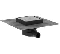 hansgrohe RainDrain Point - Siphon de douche 15 x 15 cm à carreler, Siphon de sol carrelable, Acier inoxydable brossé, 56249800