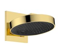 hansgrohe Rainfinity - Douche de tête max. 8 l/min (EcoSmart), Douche pluie avec bras de douche, Pommeau de douche avec 3 types de jet pour montage au mur, Aspect doré poli, 26233990
