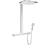 hansgrohe Rainmaker Select 460 tube de douche 27106400 blanc chromé , 3 jets, avec thermostat