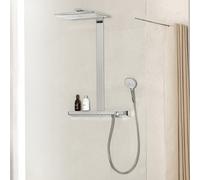 hansgrohe Rainmaker Select - Système de douche Showerpipe 460 3jet avec ShowerTablet Select chrome / blanc