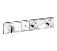 Hansgrohe RainSelect Ensemble de finition pour mitigeur thermostatique encastré de douche pour 2 fonctions avec support de douchette 45.6x90cm blanc/chrome 15355400