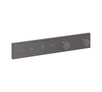 Hansgrohe Mitigeur thermostatique encastré RainSelect, 3 consommateurs, chrome noir brossé