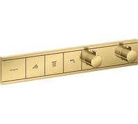 hansgrohe RainSelect kit de montage final 15381990 thermostat encastré, 3 Verbraucher , optique or poli