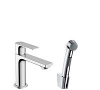 Hansgrohe Rebris E ensemble bidet avec mitigeur lavabo 1 trou 110 sans bonde avec douchette à main avec flexible de douche 160cm chrome 72216000