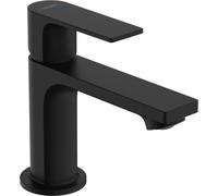 hansgrohe Rebris E - Mitigeur de lavabo eau froide sans tirette ni vidage, Robinet de salle de bain avec hauteur sous bec 84 mm, économie d'eau (EcoSmart), Noir mat, 72506670