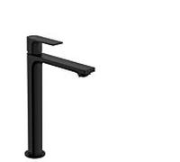 hansgrohe Rebris E Mitigeur monocommandé pour lavabo 240 CoolStart économiseur deau+ pour vasques avec vidage, saillie 169 mm, 72591670, Couleur: noir mat