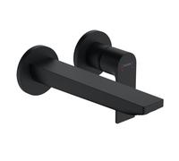 hansgrohe Rebris E Mitigeur monocommandé pour lavabo encastré pour montage mural avec bec 20 cm, saillie 200 mm, 72568670, Couleur: Noir Mat